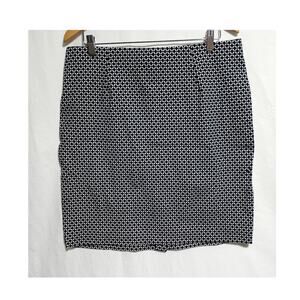 J Jill Ponte Black and White Mini Skirt Size Large Office Elevated Corp Core